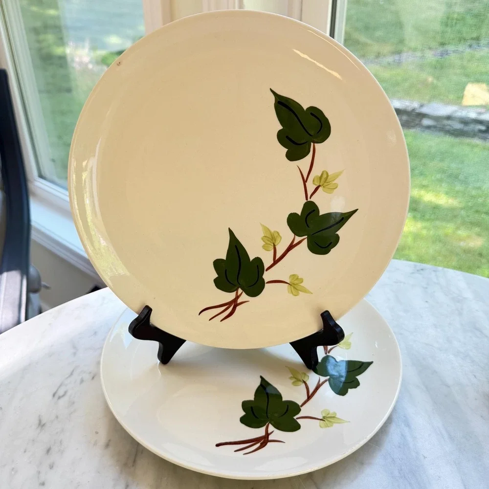 Blue‎ Ridge Southern Potteries Baltic Ivy Vintage Dishes 2 Dinner Plates USA